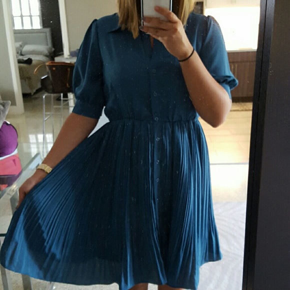 Nice work dress in brilliant blue green color