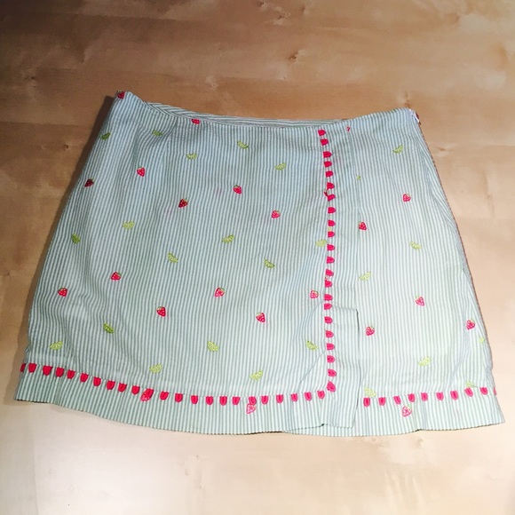 Lilly Pulitzer Green Seersucker Skort