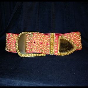 Leather studded belt
