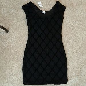 Black floral print dress