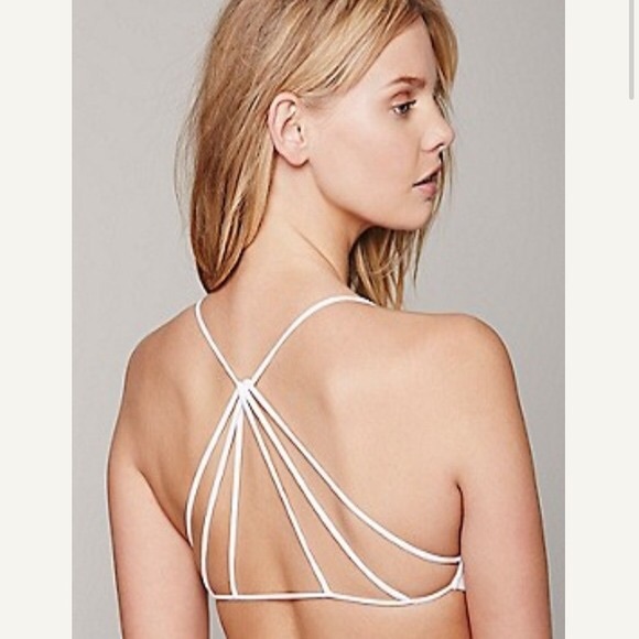 Free people strappy back bra white