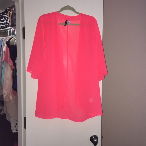 Neon pink cover up from H&M