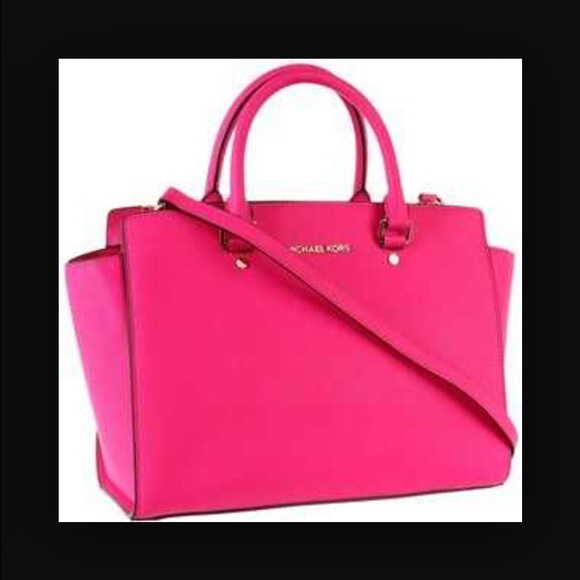 Medium Selma Saffiano Bag (Fuschia)
