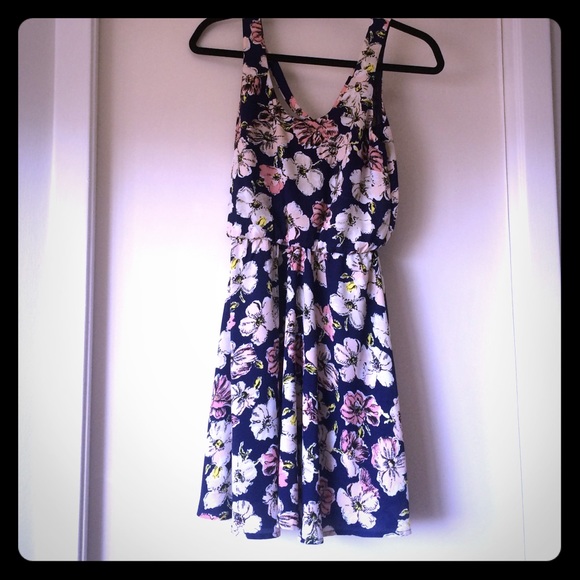Navy floral dress
