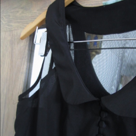 Kimchi Blue black top with Peter Pan collar