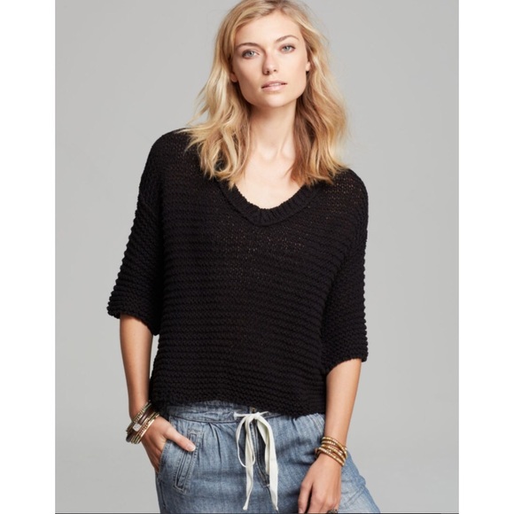 Free People Black Park Slope Sweater
