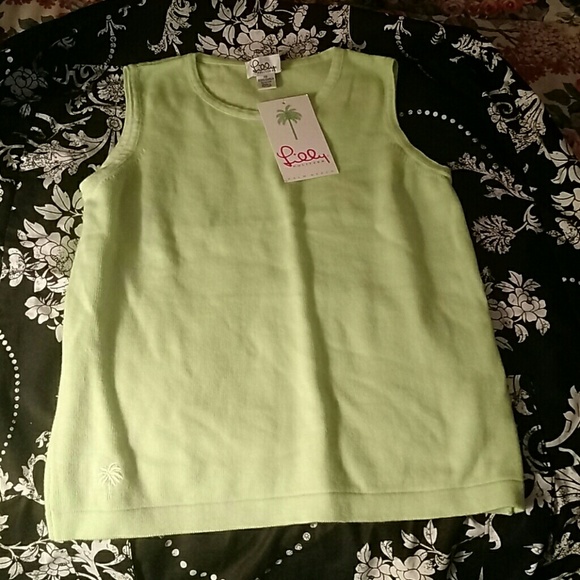 Lilly Pulitzer Palm Green sleeveless sweater