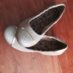 Sperry topsider flats, 10 never worn gold sparkly