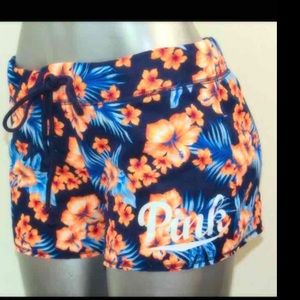 XS Tropical Floral PINK Drawstring Shorts