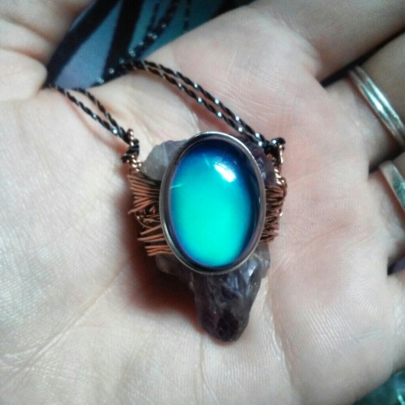 raw amethyst crystal point necklace