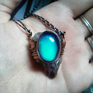 raw amethyst crystal point necklace