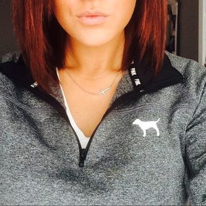 Pink athletic half zip up