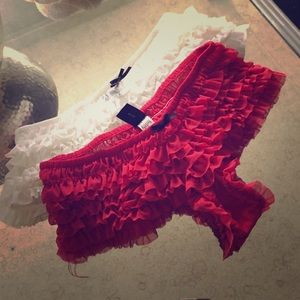 Fredericks of Hollywood Ruffle Booty Shorts*WHITE