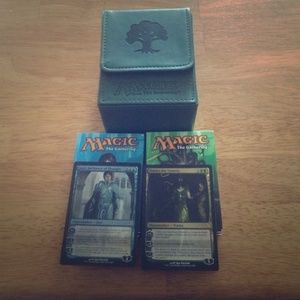 Bundle of mtg cards and deck box