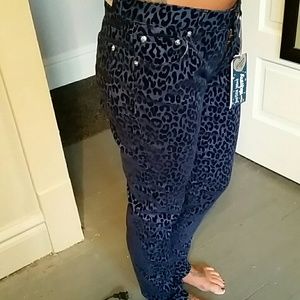 Justice brand leopard print straight leg pants