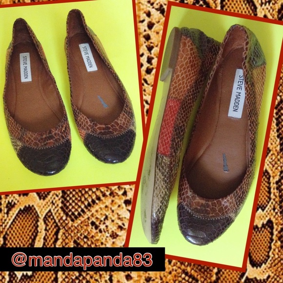 Steve Madden Shoes - 🐍Leather Snakeskin Print Flats🐍