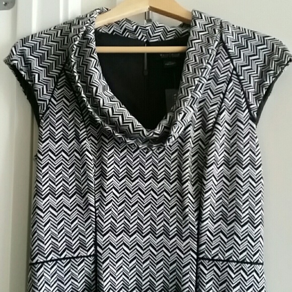 Black and white career dress
