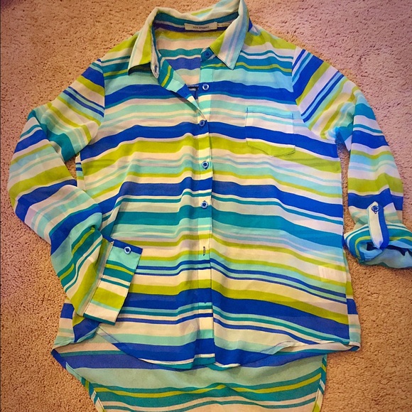 NWOT Sheer Hi-lo Button down