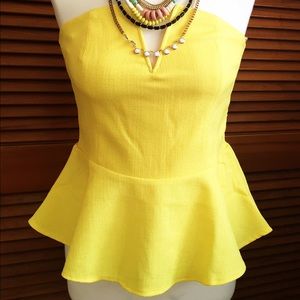 Peplum strapless top