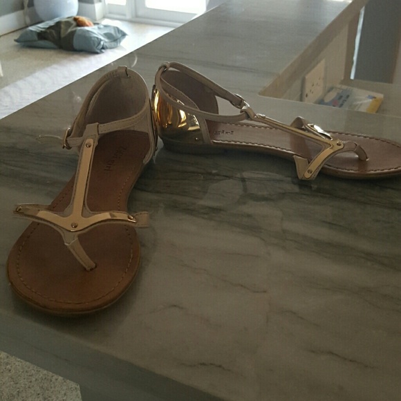 Nude Sandles with gold accents