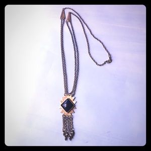 Vintage black and brass necklace