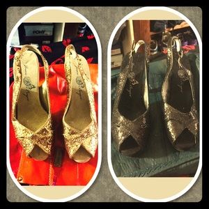 Glittery sling backs