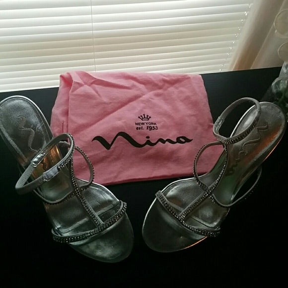 Nina Silver and Crystal Heels