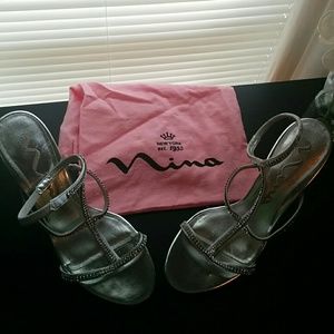 Nina Silver and Crystal Heels