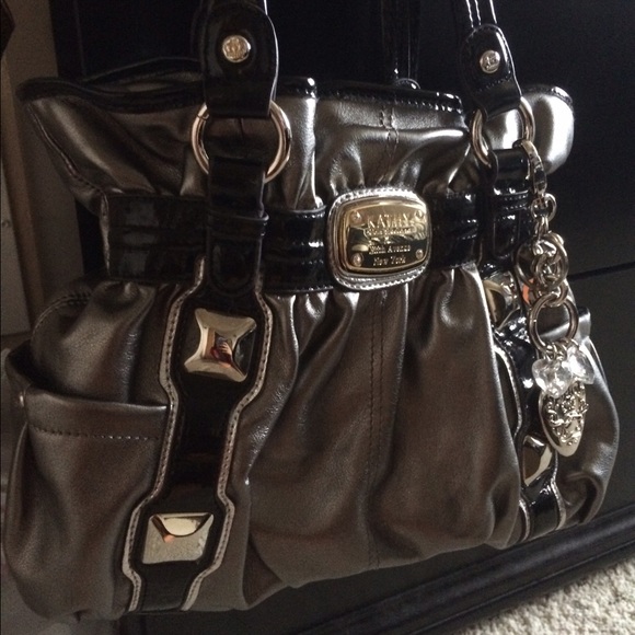 Grey, silver, black purse
