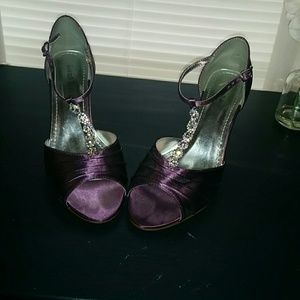 David's Bridal deep purple shoes