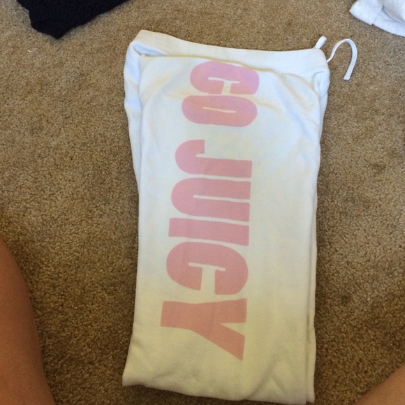 white juicy sweat pants