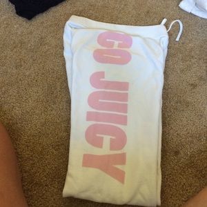 white juicy sweat pants