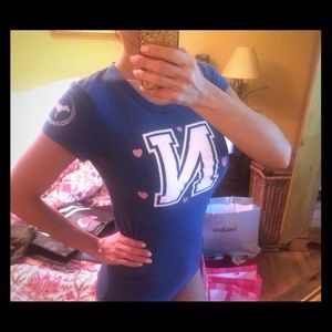 VS PINK Navy tee in Blue! Sz: S!
