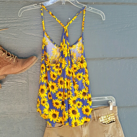 Summer Sunflowers Racerback - Picture 3 of 4