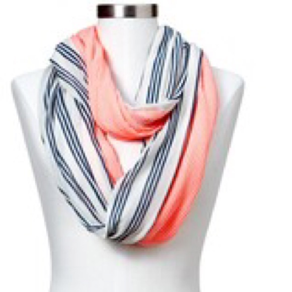 Gap stripes and neon infinity scarf