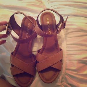 Franco Sarto tan wedges