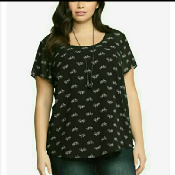 Bike chiffon back button Torrid 3 top