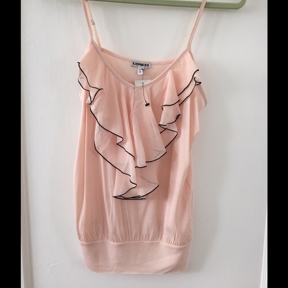 Light pink Express top with ruffle detail