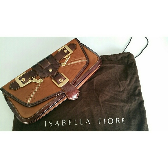 Brown Leather Clutch by Isabella Fiore