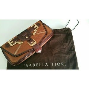 Brown Leather Clutch by Isabella Fiore