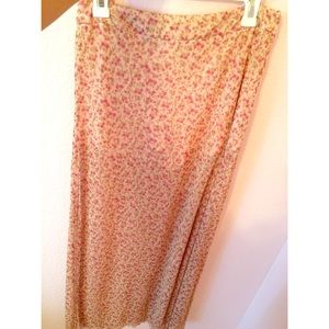 Urban Outfitters coral floral print maxi skirt