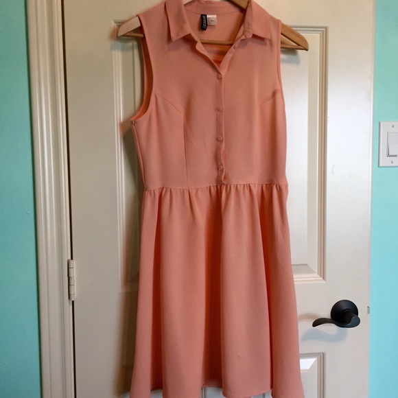 Peach button up dress