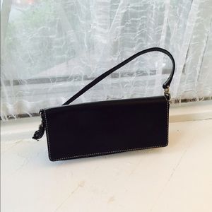 Black leather clutch