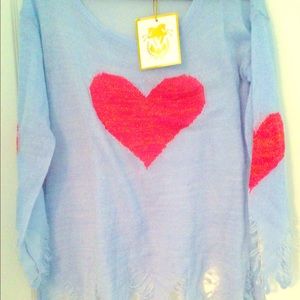 Wildfox Happy Heart Lennon Sweater