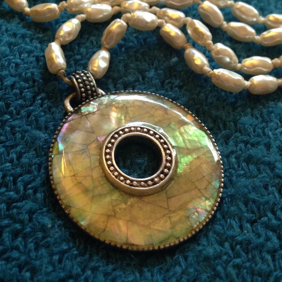 Opal & Pearl chain necklace