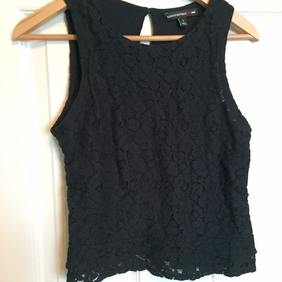 Black lace sleeveless top