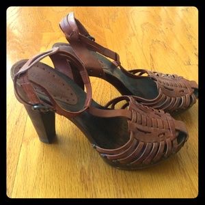 Brown leather BCBG heels