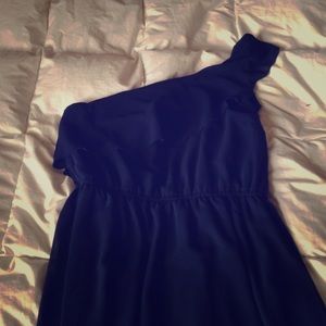 ❌SOLD❌One shoulder navy blue dress