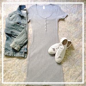 NEW AMERICAN APPAREL Henley Rib Dress