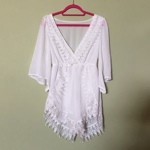 white lace romper